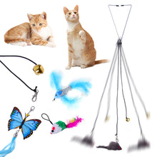 Load image into Gallery viewer, Interactive Cat Toy Hanging Clip Plush Simulation Mouse Retractable Door Hanging Elastic Funny Cats Stick Teaser Toys Pet Supplies