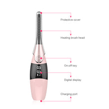 Load image into Gallery viewer, Electric Digital Display USB Charging Intelligent Heated Eyelash Curler Two-speed Temperature Control Lasting Shaping Tool
