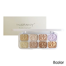 Load image into Gallery viewer, 8 Colors Glitter Highlighter Face Blush Palette Body Shimmer Powder Flash Eyeshadow Brighten Highlight Makeup Cosmetics
