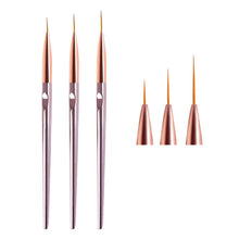 Load image into Gallery viewer, 3pcs/Set Acrylic Stripe Nail Art Line Painting Pen Tips Painting Pen Slim Line Drawing Pen UV Gel Brushes Nail Painting Tools