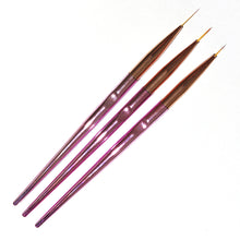 Load image into Gallery viewer, 3pcs/Set Acrylic Stripe Nail Art Line Painting Pen Tips Painting Pen Slim Line Drawing Pen UV Gel Brushes Nail Painting Tools