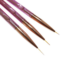 Load image into Gallery viewer, 3pcs/Set Acrylic Stripe Nail Art Line Painting Pen Tips Painting Pen Slim Line Drawing Pen UV Gel Brushes Nail Painting Tools