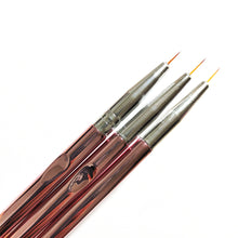 Load image into Gallery viewer, 3pcs/Set Acrylic Stripe Nail Art Line Painting Pen Tips Painting Pen Slim Line Drawing Pen UV Gel Brushes Nail Painting Tools