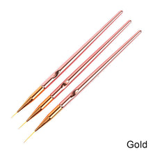 Load image into Gallery viewer, 3pcs/Set Acrylic Stripe Nail Art Line Painting Pen Tips Painting Pen Slim Line Drawing Pen UV Gel Brushes Nail Painting Tools