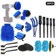 Load image into Gallery viewer, 22Pcs/Set Car Detailing Brush Set Cleaning Brushes Power Scrubber Drill Brush For Car Leather Air Vents Rim Cleaning Dirt Dust Clean Tools
