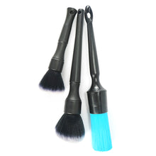 Load image into Gallery viewer, 3Pcs/Set Car Detailing Brush Soft Bristle Car Cleaning Brush Kits Atuo Tire wheel Wash Exterior Accessories Natural Boar Hair