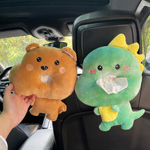 Load image into Gallery viewer, Car Tissue Box Creative Short Plush Tissue Box Car Armrest Box Car Seat Decorations Cartoon Accessories