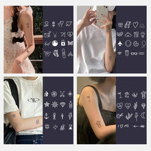 Load image into Gallery viewer, 6pcs/set Small Fresh Tattoo Stickers Cute Style Temporary Tattoo Waterproof Long Lasting Tattoo Stickers