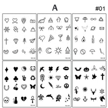 Load image into Gallery viewer, 6pcs/set Small Fresh Tattoo Stickers Cute Style Temporary Tattoo Waterproof Long Lasting Tattoo Stickers