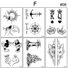Load image into Gallery viewer, 6pcs/set Small Fresh Tattoo Stickers Cute Style Temporary Tattoo Waterproof Long Lasting Tattoo Stickers