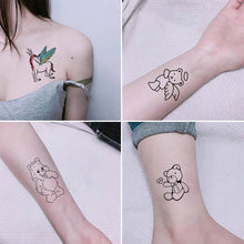 Load image into Gallery viewer, 42pcs/set Cartoon Cute Line Bear Tattoo Stickers Waterproof Long Lasting Tattoo Stickers Temporary Body Art Tattoo