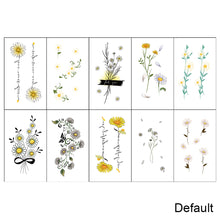 Load image into Gallery viewer, 10pcs/set Small Fresh Flower Tattoo Stickers Daisy Waterproof Long Lasting Tattoo Stickers Temporary Body Art Tattoo
