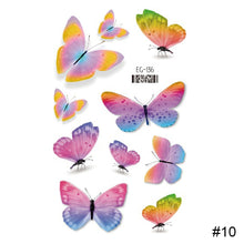 Load image into Gallery viewer, Colorful Butterfly Tattoo Stickers Waterproof Long Lasting Tattoo Stickers Temporary Body Art Tattoo
