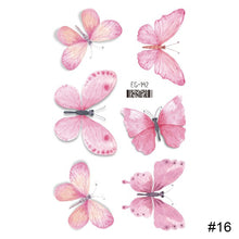Load image into Gallery viewer, Colorful Butterfly Tattoo Stickers Waterproof Long Lasting Tattoo Stickers Temporary Body Art Tattoo