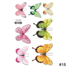 Load image into Gallery viewer, Colorful Butterfly Tattoo Stickers Waterproof Long Lasting Tattoo Stickers Temporary Body Art Tattoo