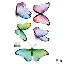 Load image into Gallery viewer, Colorful Butterfly Tattoo Stickers Waterproof Long Lasting Tattoo Stickers Temporary Body Art Tattoo