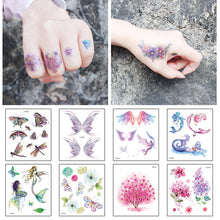 Load image into Gallery viewer, Small Fresh Colorful Tattoo Stickers Butterfly Flower Tattoo Waterproof Long Lasting Tattoo Stickers Temporary Body Art