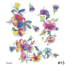 Load image into Gallery viewer, Small Fresh Colorful Tattoo Stickers Butterfly Flower Tattoo Waterproof Long Lasting Tattoo Stickers Temporary Body Art