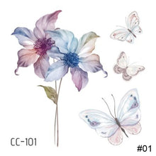 Load image into Gallery viewer, Colorful Small Fresh Flower Tattoo Stickers Temporary Body Art Tattoo Waterproof Long Lasting Tattoo Stickers