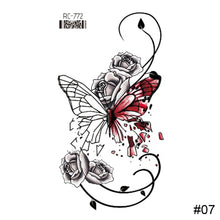 Load image into Gallery viewer, Vintage Personalized Butterfly Flower Tattoo Stickers Waterproof Long Lasting Tattoo Stickers Temporary Body Art Tattoo