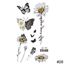 Load image into Gallery viewer, Vintage Personalized Butterfly Flower Tattoo Stickers Waterproof Long Lasting Tattoo Stickers Temporary Body Art Tattoo