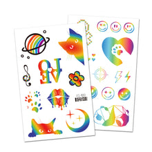 Load image into Gallery viewer, Colorful Rainbow Tattoo Stickers Temporary Body Art Tattoo Transfer Stickers Waterproof Long Lasting Tattoo Stickers