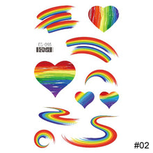 Load image into Gallery viewer, Colorful Rainbow Tattoo Stickers Temporary Body Art Tattoo Transfer Stickers Waterproof Long Lasting Tattoo Stickers