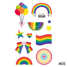 Load image into Gallery viewer, Colorful Rainbow Tattoo Stickers Temporary Body Art Tattoo Transfer Stickers Waterproof Long Lasting Tattoo Stickers