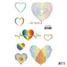 Load image into Gallery viewer, Colorful Rainbow Tattoo Stickers Temporary Body Art Tattoo Transfer Stickers Waterproof Long Lasting Tattoo Stickers