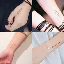 Load image into Gallery viewer, Small Fresh Colorful Tattoo Stickers Lovely Smiling Face Rainbow Line Waterproof Tattoo Stickers Body Art Tattoo