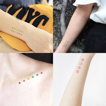 Load image into Gallery viewer, Small Fresh Colorful Tattoo Stickers Lovely Smiling Face Rainbow Line Waterproof Tattoo Stickers Body Art Tattoo
