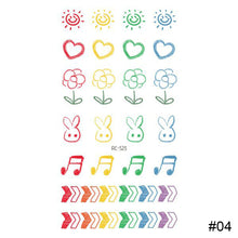 Load image into Gallery viewer, Small Fresh Colorful Tattoo Stickers Lovely Smiling Face Rainbow Line Waterproof Tattoo Stickers Body Art Tattoo