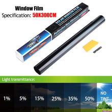 Load image into Gallery viewer, 50x300cm 1/5/15/25/35/50 Percent Car Window Tint Film Car Glass Sticker Sun Shade Film Summer UVProtctor Car Sticker Film