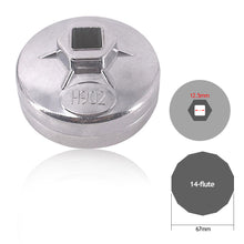 Load image into Gallery viewer, Aluminum Alloy Cap 67mm 14Flutes Oil Filter Wrench Car Hand Tool Housing Tool Socket Remover Tool for Mazda, Ford, Geely