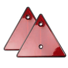 Load image into Gallery viewer, 2Pcs Red Rear Reflectors Triangle Reflective For Gate Posts Rear Reflectors Screw-on Caravan Triangle Reflective For Trailer Bike