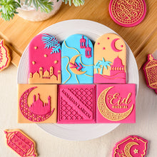 Load image into Gallery viewer, Eid Mubarak Cake Decorating Tools Ramadan Cookie Press Stamp Embosser Biscuit Cutter Fondant Sugarcraft Cookie Cutters Mold