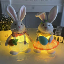 Load image into Gallery viewer, Rabbit Doll Ornament Happy Easter Decoration For Home Carrot Egg Bunny Easter Party Supplies DIY Craft Kids Gift Favor