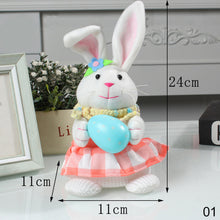 Load image into Gallery viewer, Rabbit Doll Ornament Happy Easter Decoration For Home Carrot Egg Bunny Easter Party Supplies DIY Craft Kids Gift Favor
