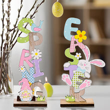 Load image into Gallery viewer, Wooden Easter Ornament Happy Easter Rabbit Letter Wooden Decor Rabbit Chick Egg Decor Crafts Nordic Style Home Wood Hanging Decoration