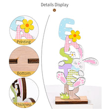 Load image into Gallery viewer, Wooden Easter Ornament Happy Easter Rabbit Letter Wooden Decor Rabbit Chick Egg Decor Crafts Nordic Style Home Wood Hanging Decoration
