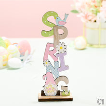 Load image into Gallery viewer, Wooden Easter Ornament Happy Easter Rabbit Letter Wooden Decor Rabbit Chick Egg Decor Crafts Nordic Style Home Wood Hanging Decoration