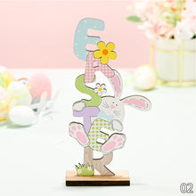 Load image into Gallery viewer, Wooden Easter Ornament Happy Easter Rabbit Letter Wooden Decor Rabbit Chick Egg Decor Crafts Nordic Style Home Wood Hanging Decoration
