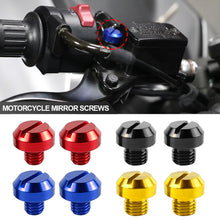 Load image into Gallery viewer, 2Pcs Motorcycle M10 CNC Aluminum M8 Rear View Mirror Hole Plugs Screws Rearview Mirror Anti-Rust Holder