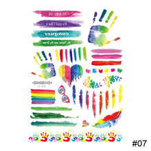 Load image into Gallery viewer, Colorful Waterproof Rainbow Tattoo Stickers Striped Love Face Stickers Temporary Body Art Tattoo Stickers