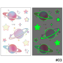 Load image into Gallery viewer, Small Fresh Luminous Tattoo Stickers Waterproof Long Lasting Colorful Luminous Tattoo Stickers Women Body Art Tattoo