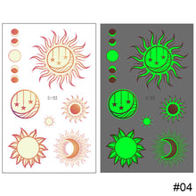 Load image into Gallery viewer, Small Fresh Luminous Tattoo Stickers Waterproof Long Lasting Colorful Luminous Tattoo Stickers Women Body Art Tattoo