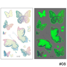 Load image into Gallery viewer, Small Fresh Luminous Tattoo Stickers Waterproof Long Lasting Colorful Luminous Tattoo Stickers Women Body Art Tattoo