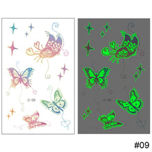 Load image into Gallery viewer, Small Fresh Luminous Tattoo Stickers Waterproof Long Lasting Colorful Luminous Tattoo Stickers Women Body Art Tattoo