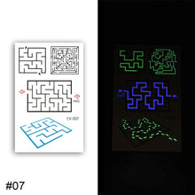 Load image into Gallery viewer, Colorful Luminous Tattoo Sticker Waterproof Long Lasting Luminous Tattoo Sticker Temporary Body Art Tattoo
