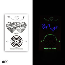 Load image into Gallery viewer, Colorful Luminous Tattoo Sticker Waterproof Long Lasting Luminous Tattoo Sticker Temporary Body Art Tattoo